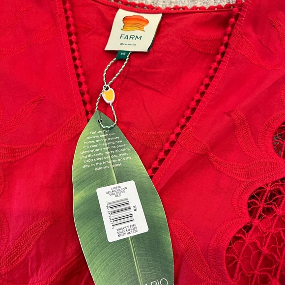 FARM Rio Red Richilieur Mini Dress XS - Picture 7 of 11